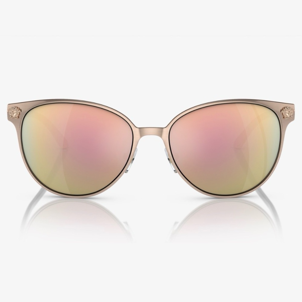 Versace Women's Rose Gold Sunglasses with Case and Box Beautiful Condition